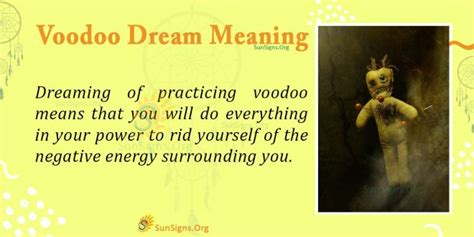 voodoo dreams meaning.